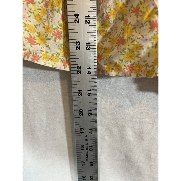 NWT SO Ruffle Shorts Yellow Floral High Rise Medium Tie Front - Picture 5 of 5